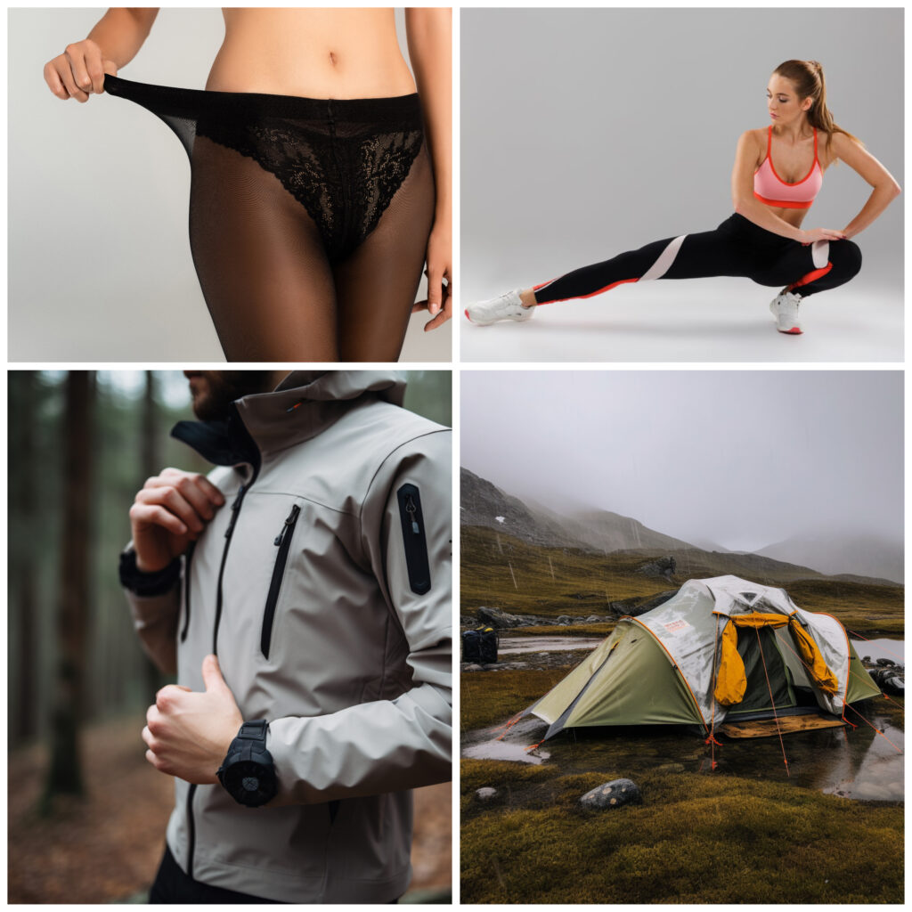 women underwear, sportswear, jacket, tent